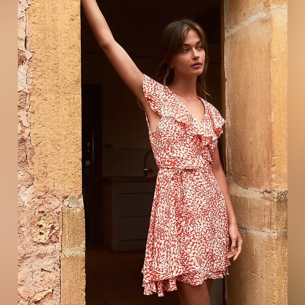 Free People French Quarter Wrap Mini Dress